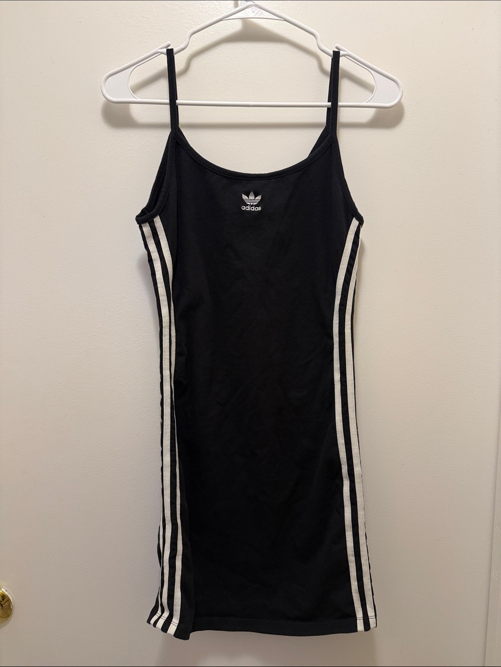 adidas Y2K Black Mini Dress with White Side Stripes